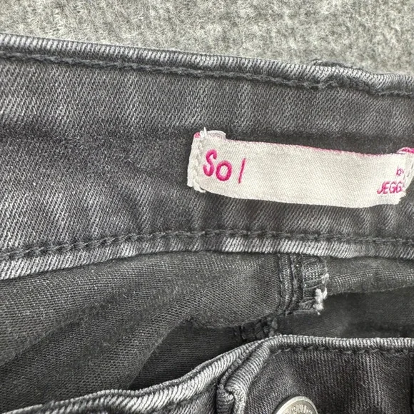 SO Womens Low Rise Jegging Skinny Jeans Faded Black Size 3 Stretch Denim - Picture 6 of 9